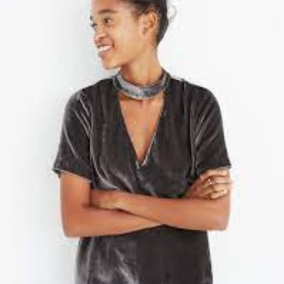 Madewell Black Velvet Blouse - Picture 2 of 12